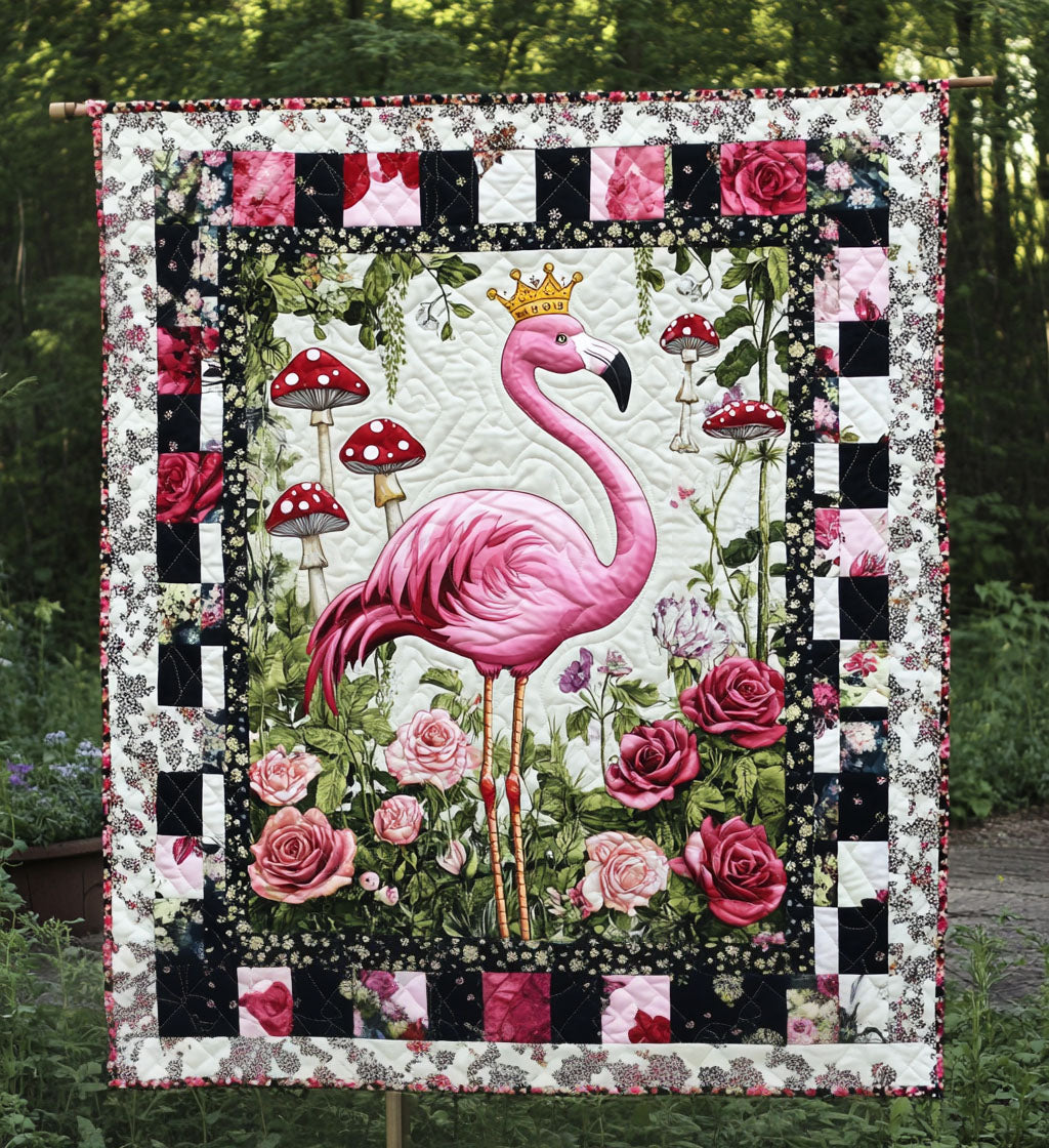 Flamingo Harmony Quilted Blanket NCU0PT635