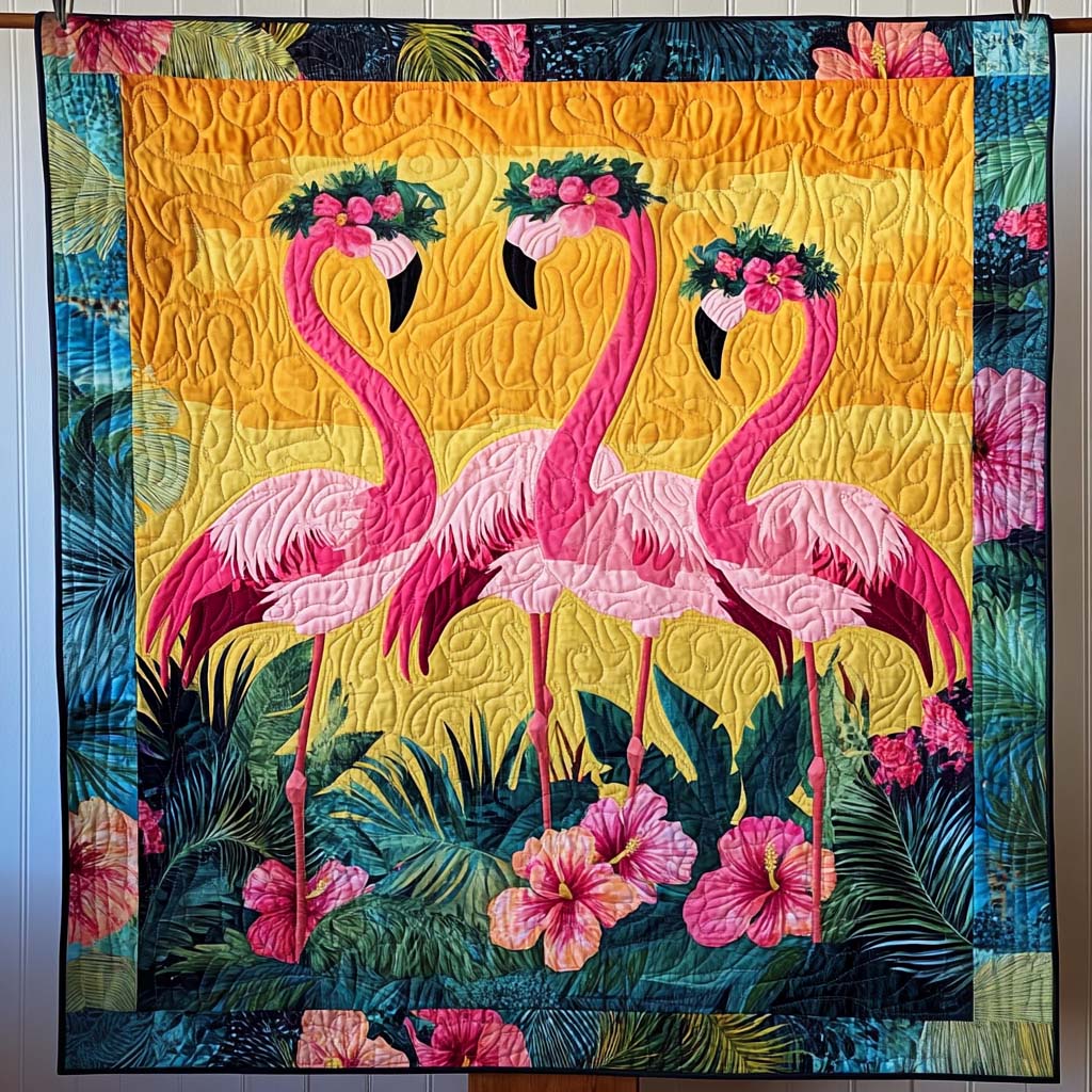 Flamingo Haven Quilted Blanket NCU0NT319