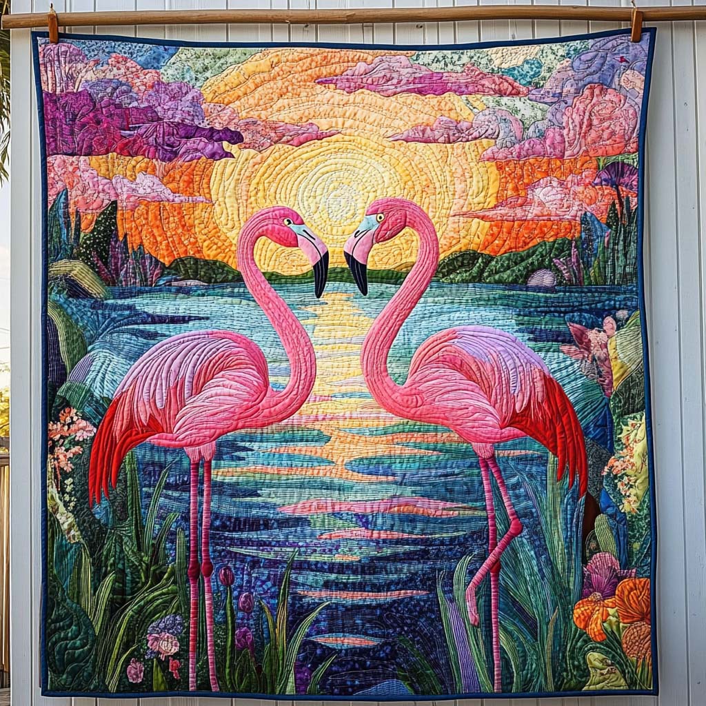 Flamingo Mirage Quilted Blanket NCU0NT341