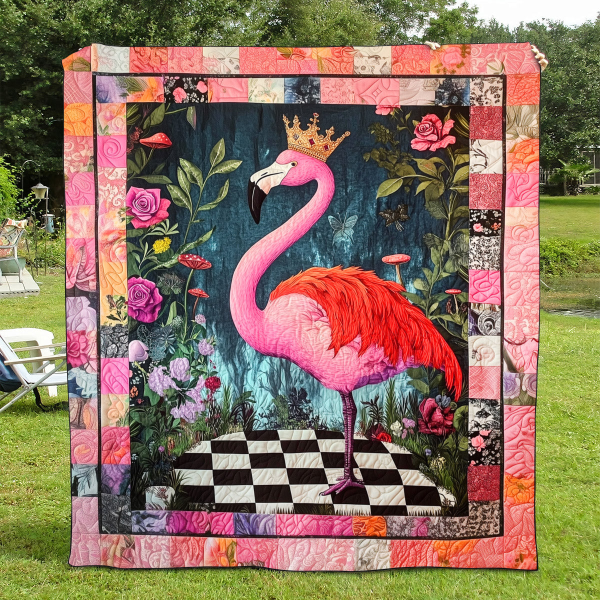 Flamingo Paradise Quilted Blanket NCU0TL846