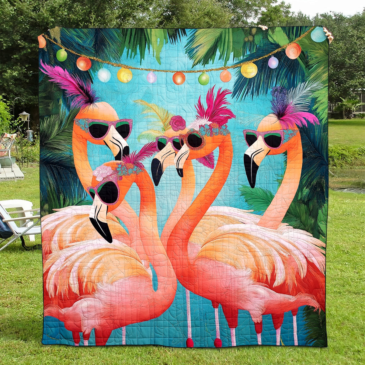 Flamingo Splendor Quilted Blanket NCU0TL860