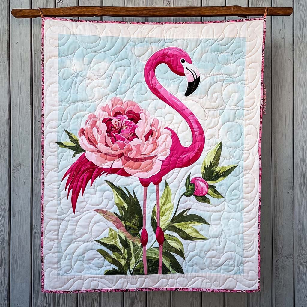 Flamingo Symphony Quilted Blanket NCU0NT345