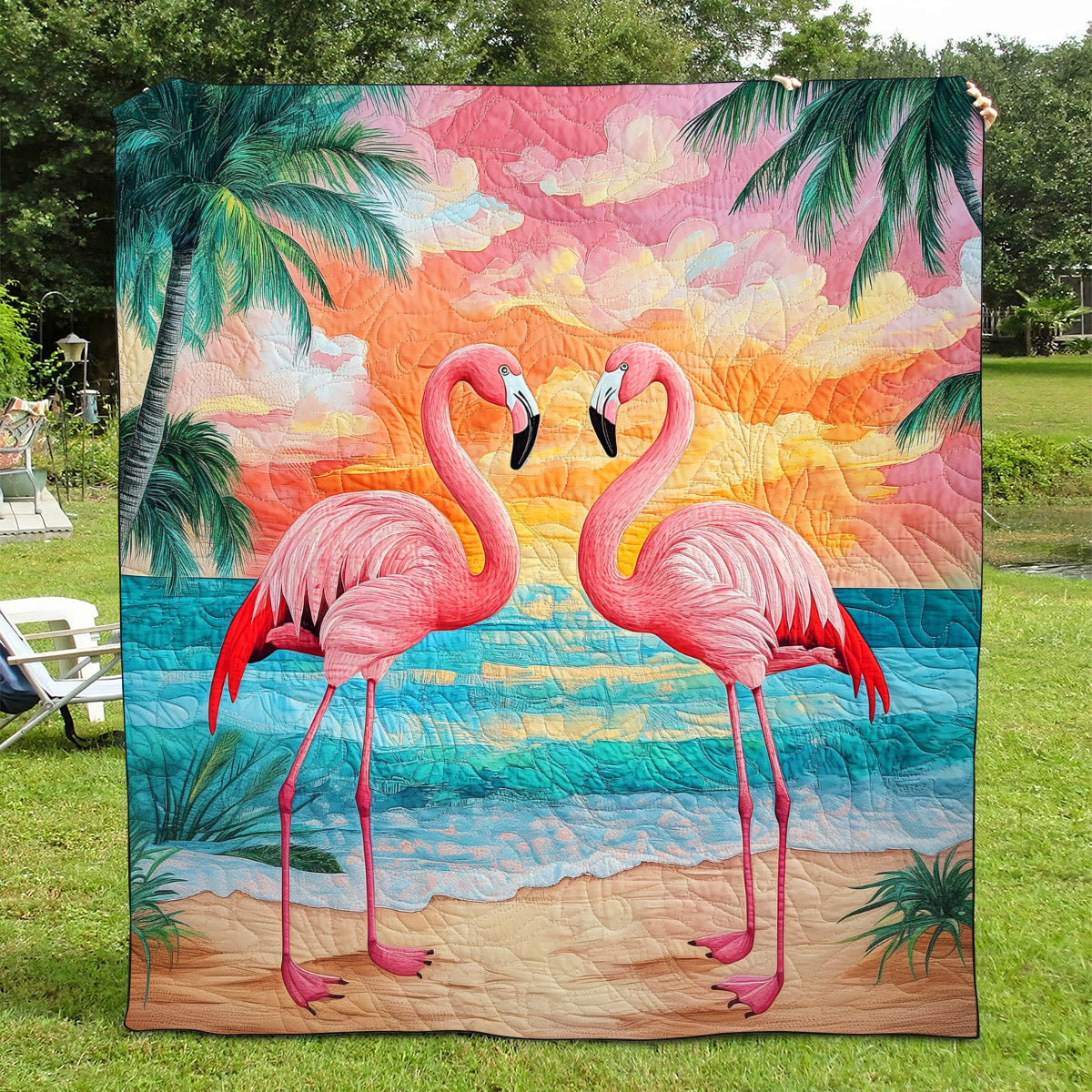 Flamingo Vibes Quilted Blanket NCU0TL849