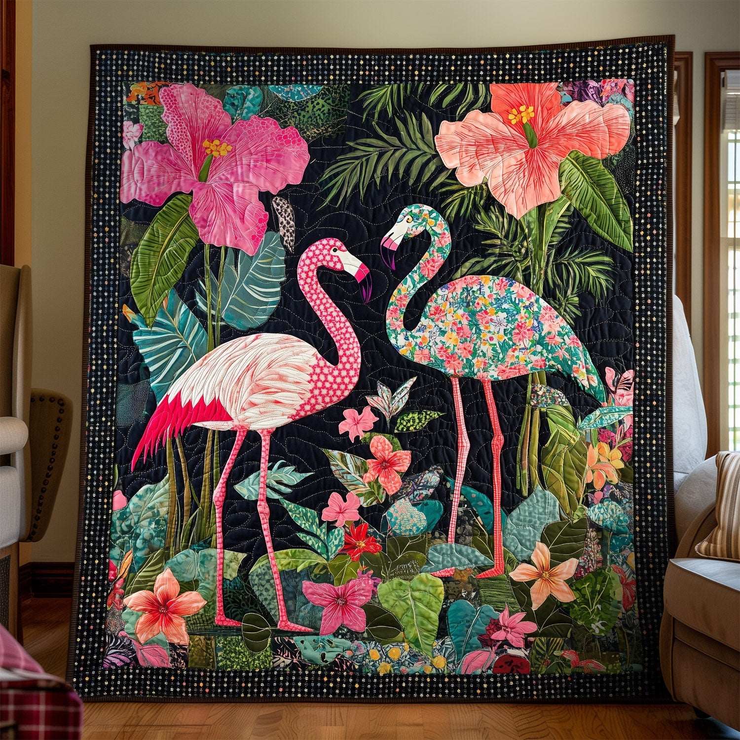 Flamingo Vista Quilted Blanket NCU0TH1389