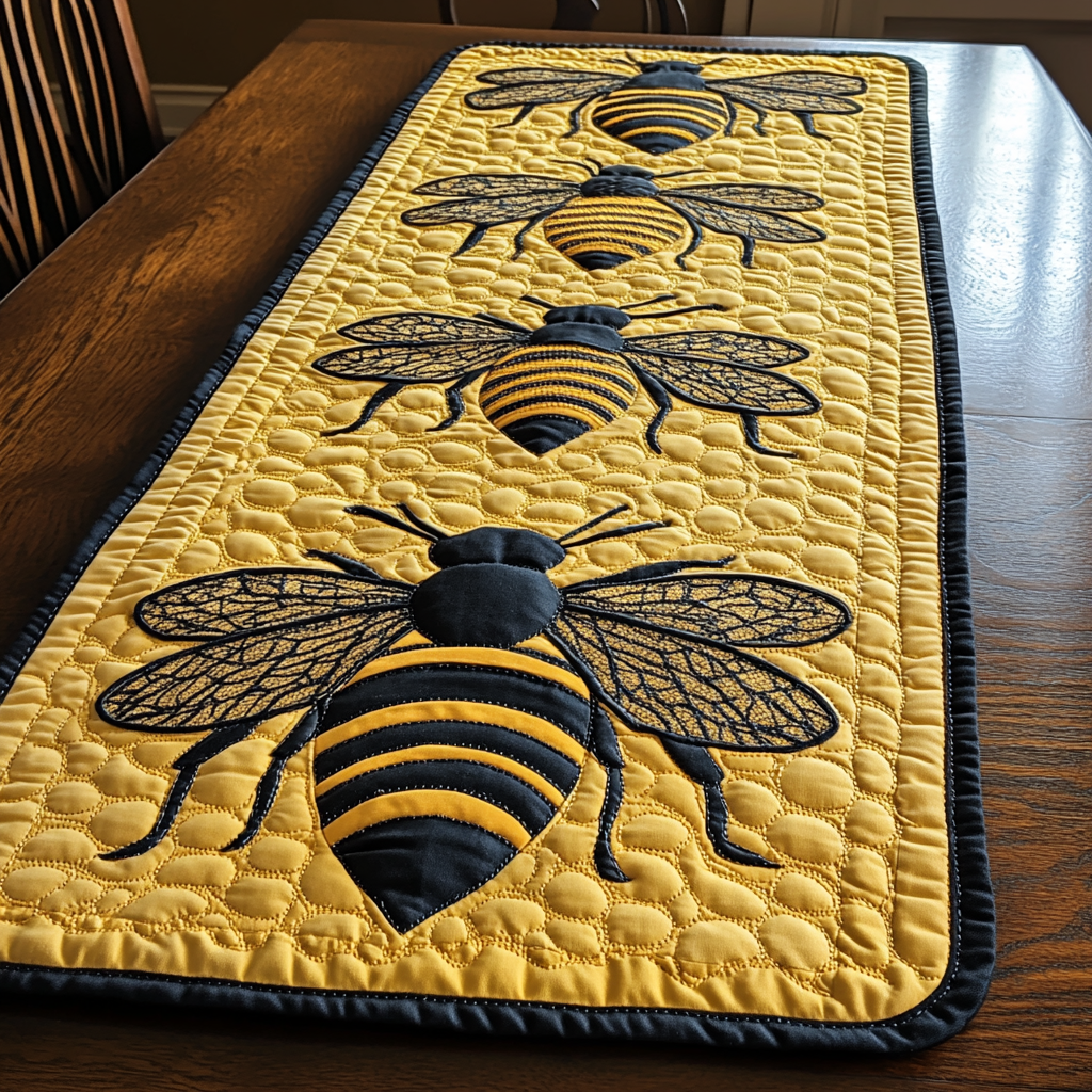 Flight of the Bumblebee Quilted Table Runner NCU0DK1204