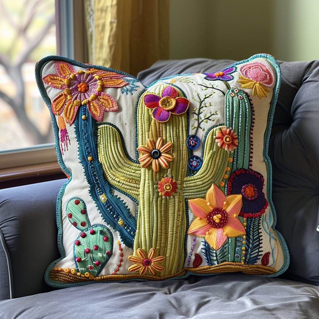 Flora Cactus Quilted Pillow Case NCU0PD190