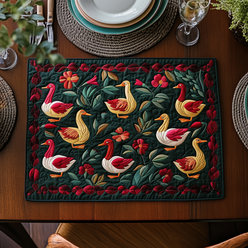 Floral Duck Quilted Placemat NCU0DV421