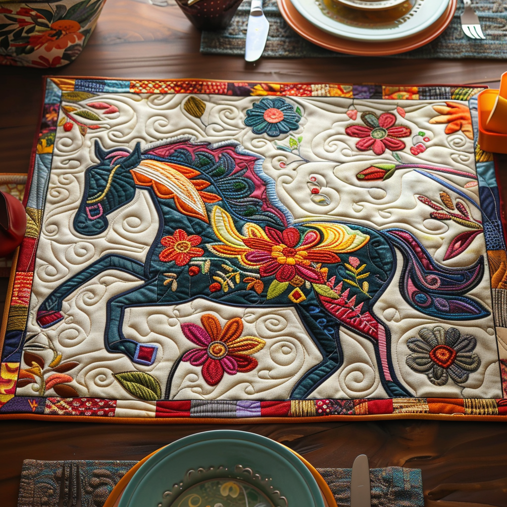 Floral Gallop Quilted Placemat NCU0DV344