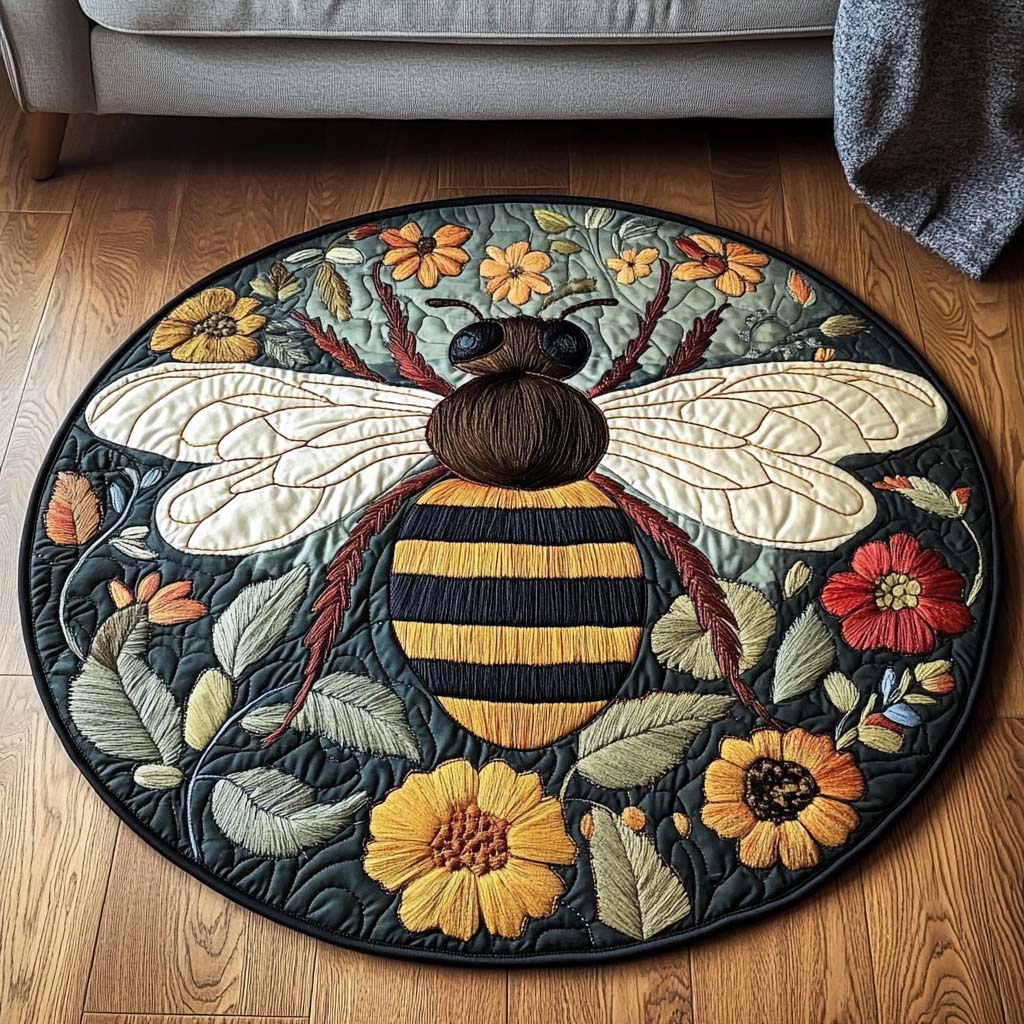 Floral Flight Quilted Round Mat NCU0NT1251