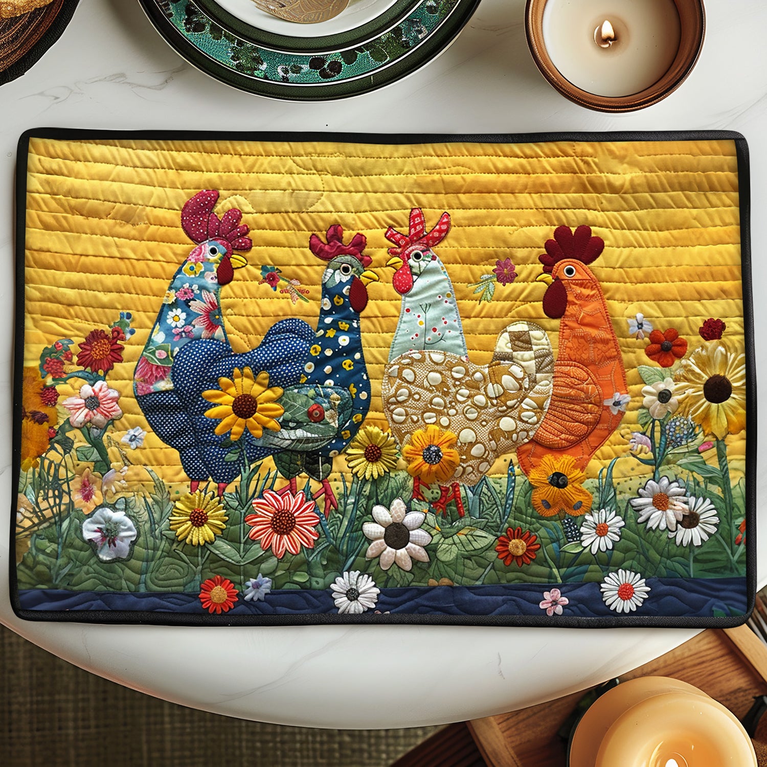 Floral Flock Quilted Place Mat NCU0TL227