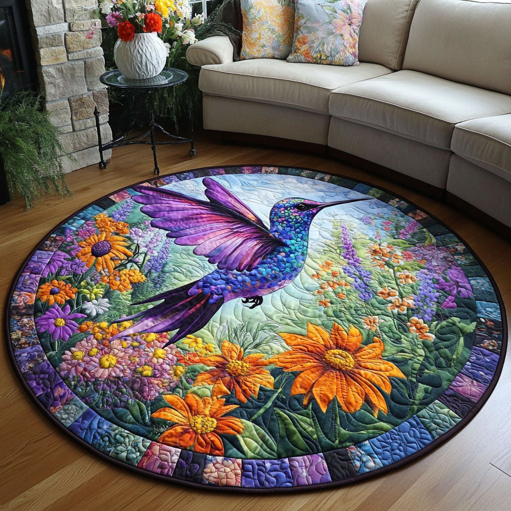 Floral Flutter Quilted Round Mat NCU0PT1189