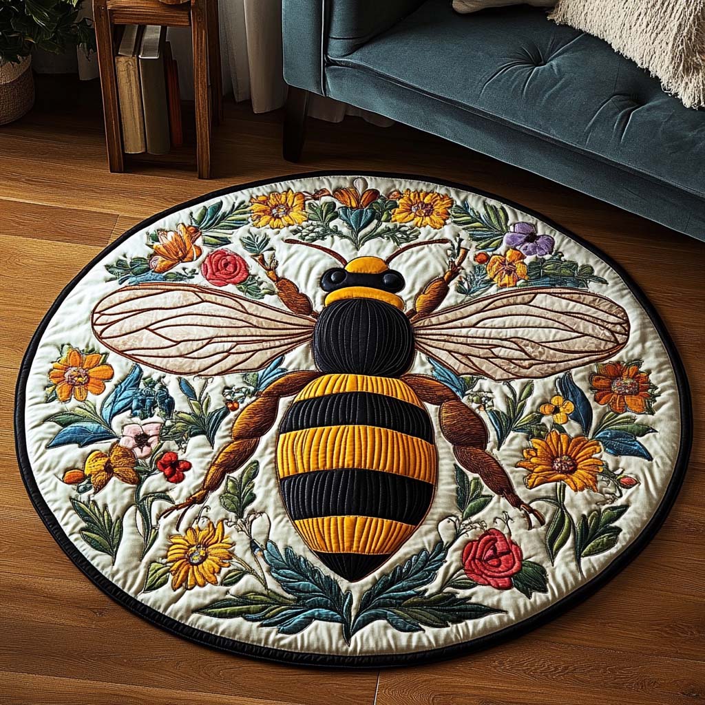 Floral Majesty Quilted Round Mat NCU0NT1259