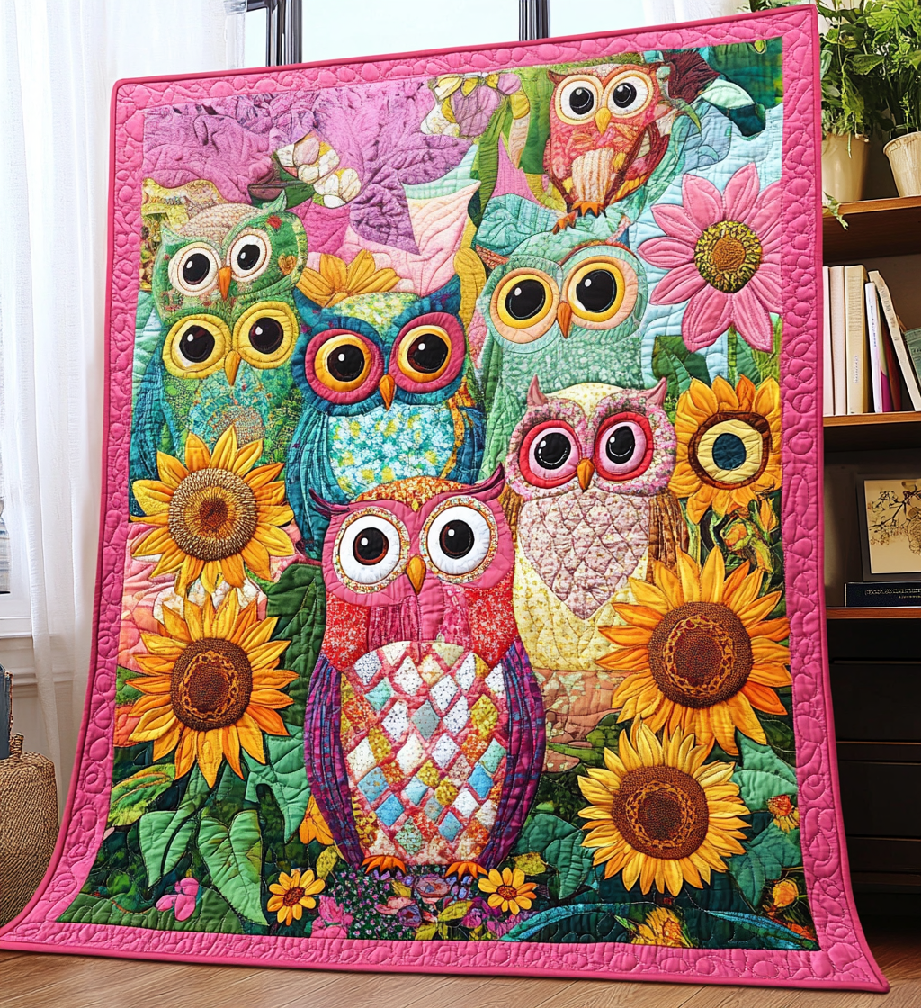 Floral Owl Dream Quilted Blanket NCU0DV583