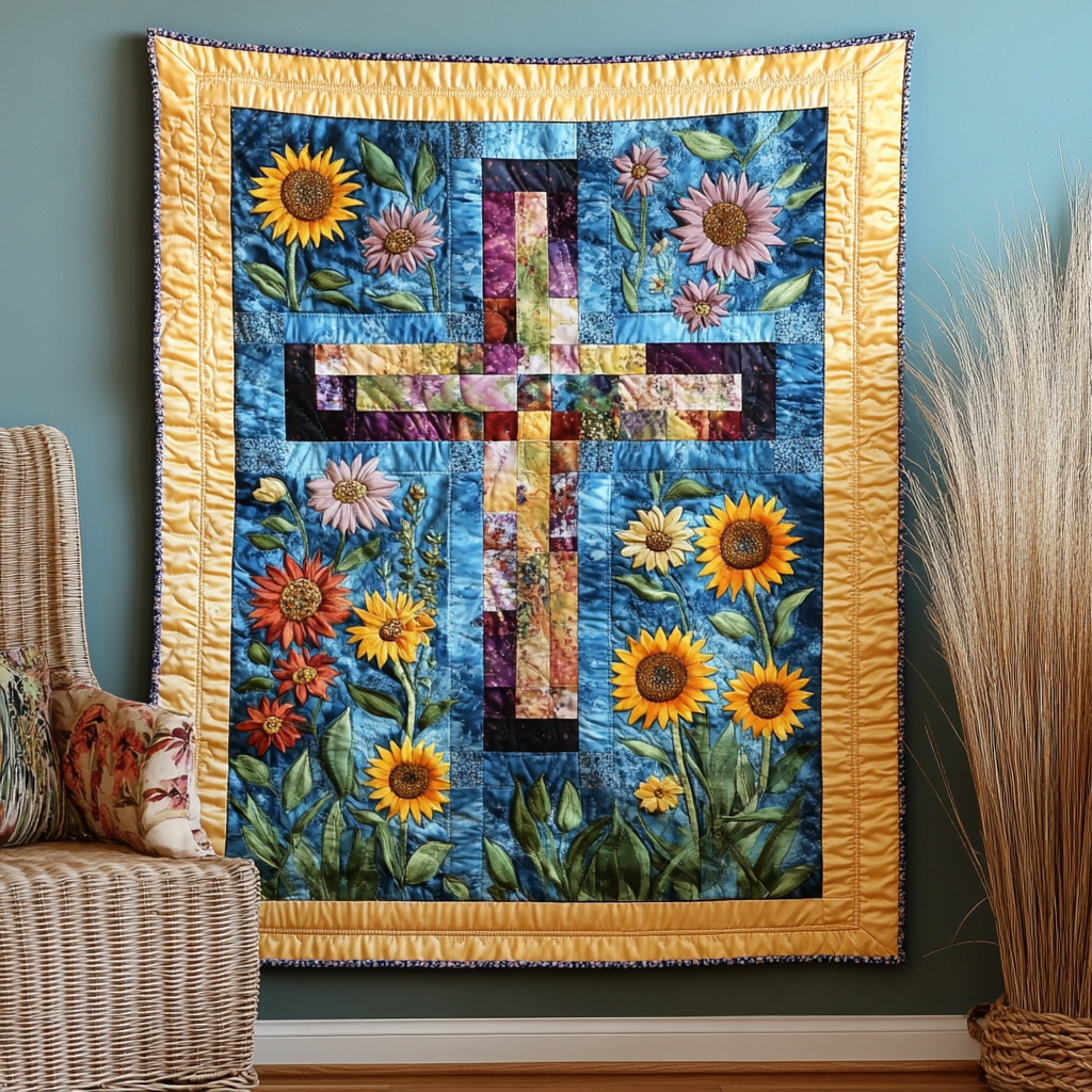 Floral Radiance Art Quilt Hanging NCU0TL920