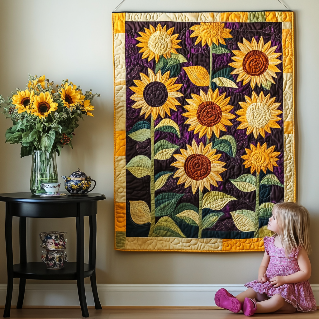 Floral Sunshine Art Quilt Hanging NCU0TL931