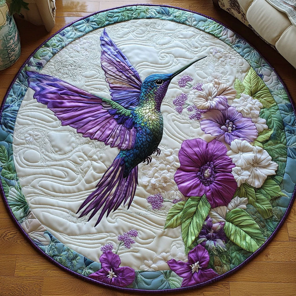 Floral Wings Quilted Round Mat NCU0PT1190