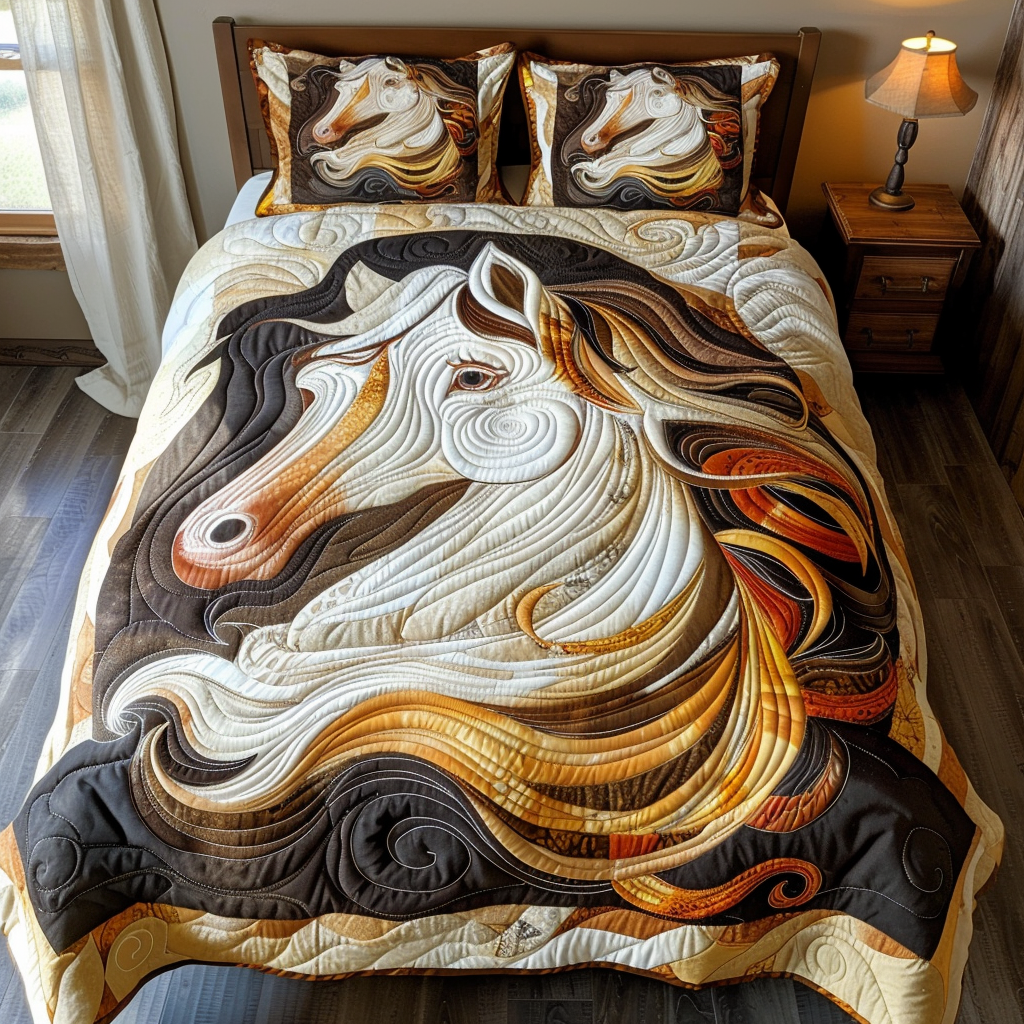 Flowing Mane Horse Quilted Blanket NCU0TH760