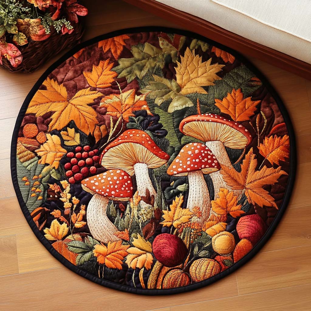 Forest Forage Quilted Round Mat NCU0NT1226