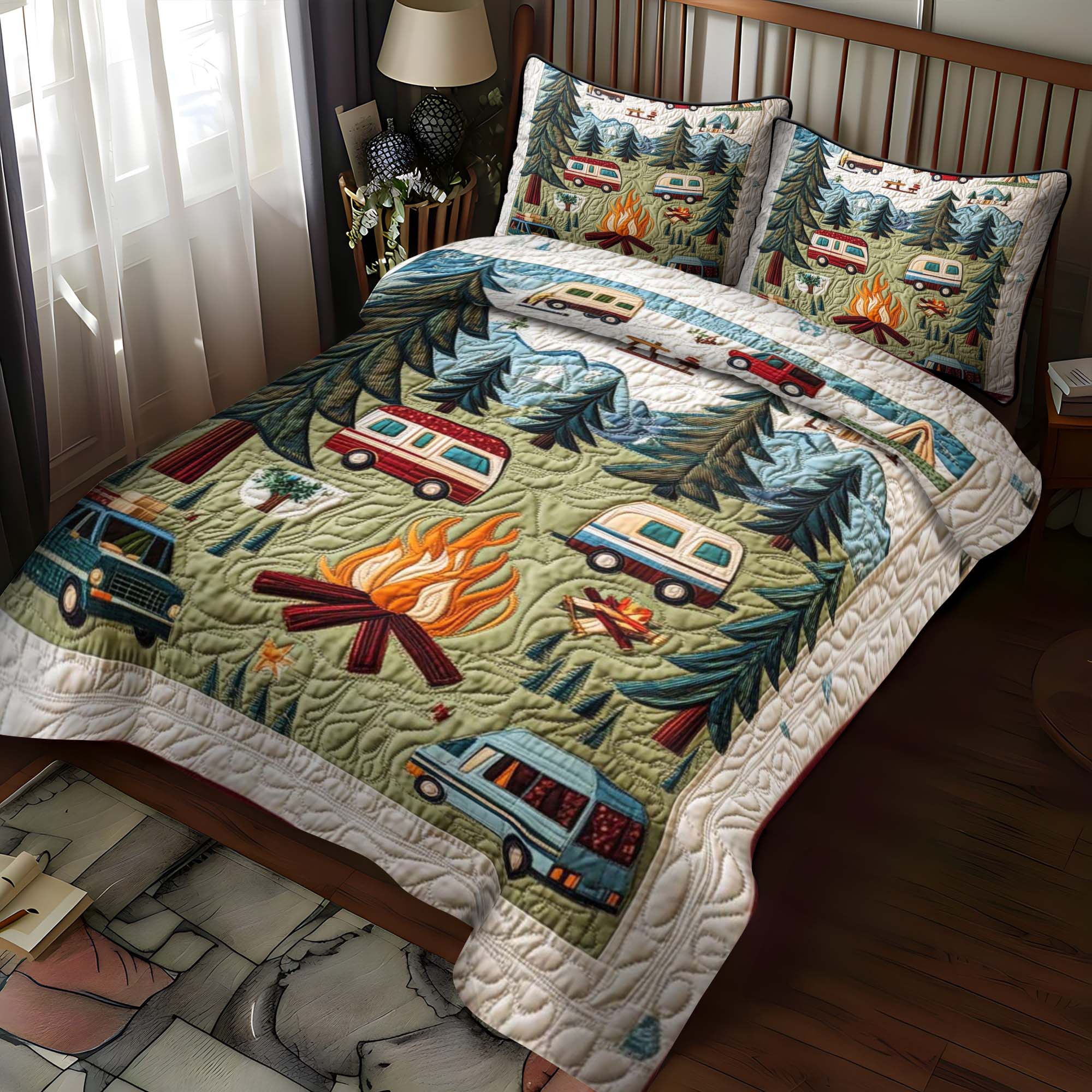 Forest Retreat 3-Piece Quilted Bedding Set NCU0NT628