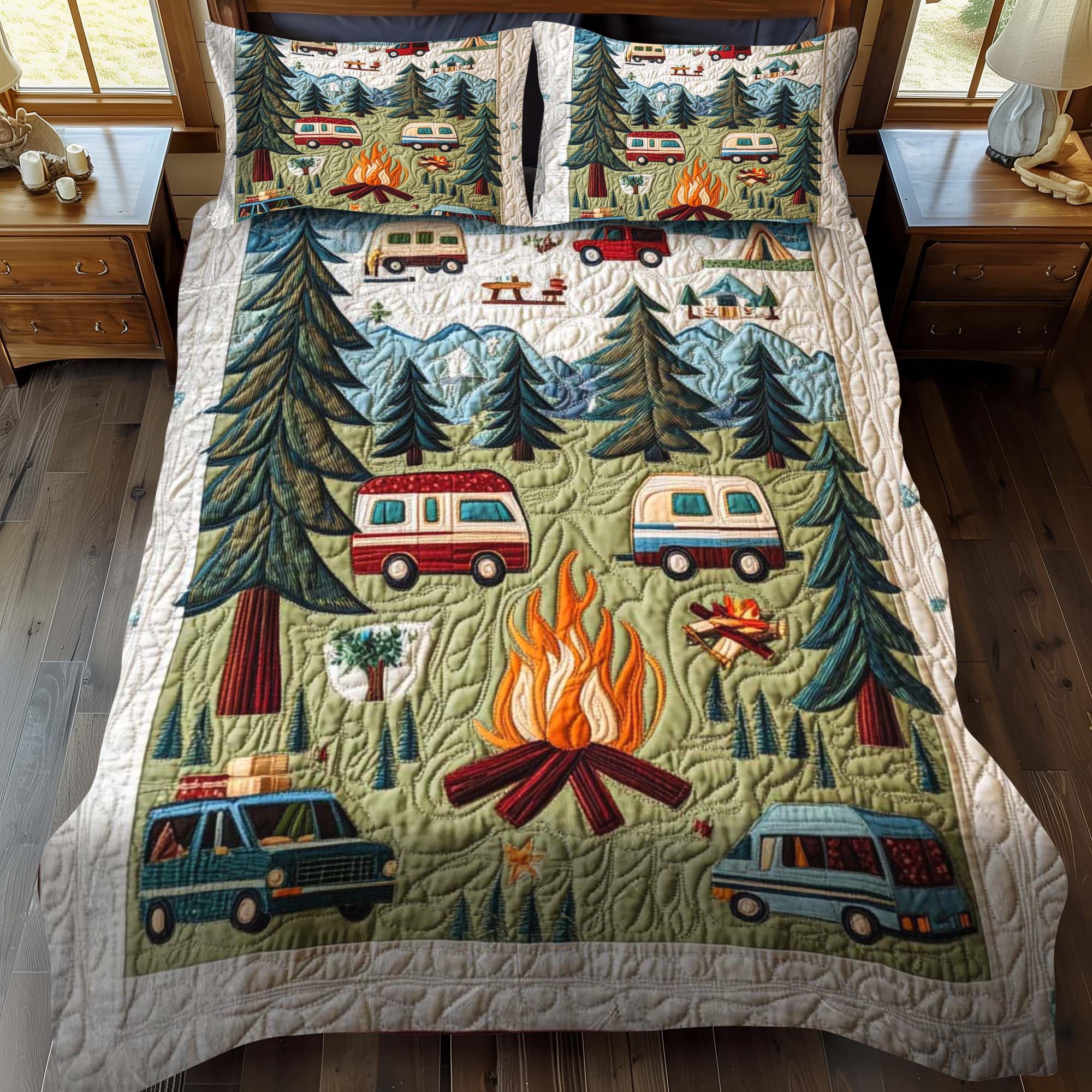 Forest Retreat 3-Piece Quilted Bedding Set NCU0NT628