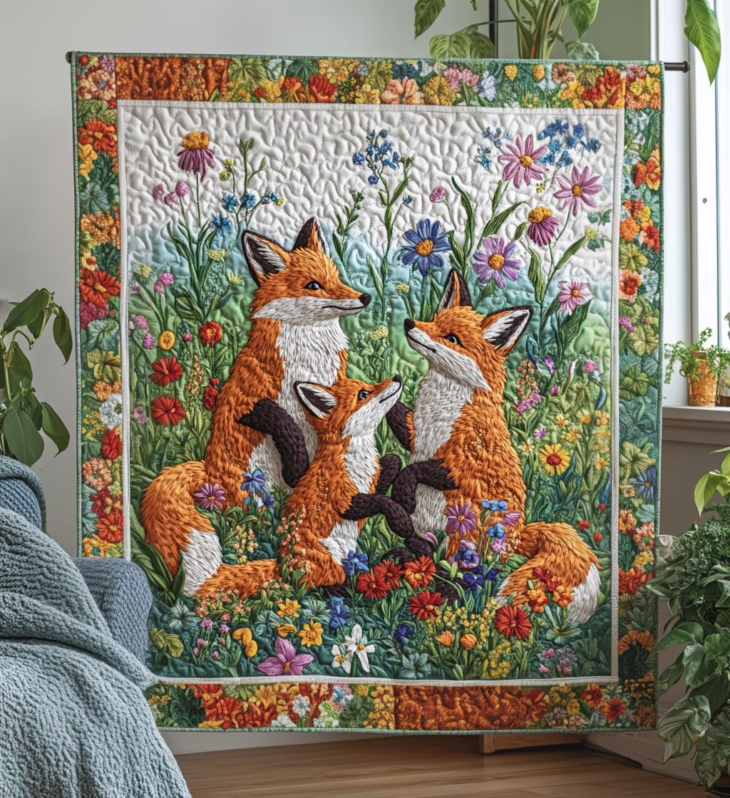 Fox Serenity Quilted Blanket NCU0DV556