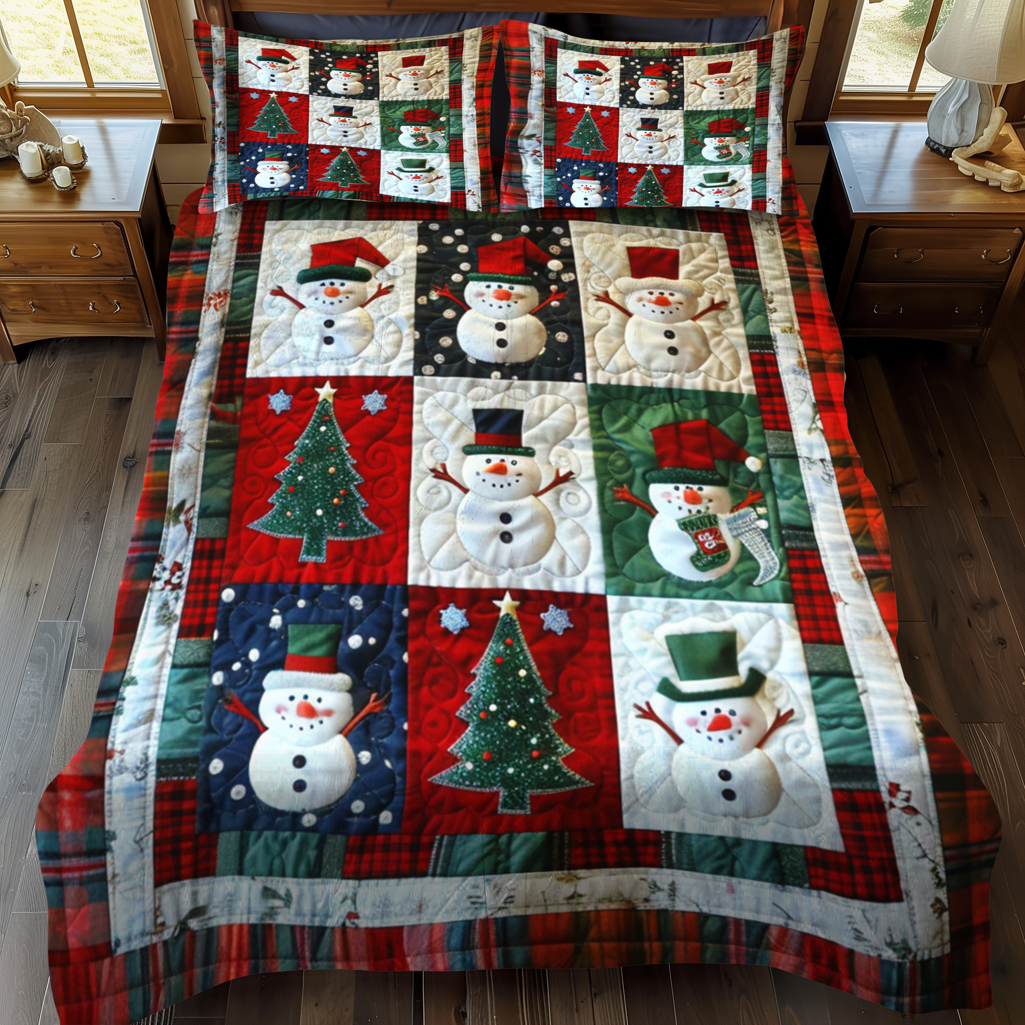 Frosty Friends 3-Piece Quilted Bedding Set NCU0NT028