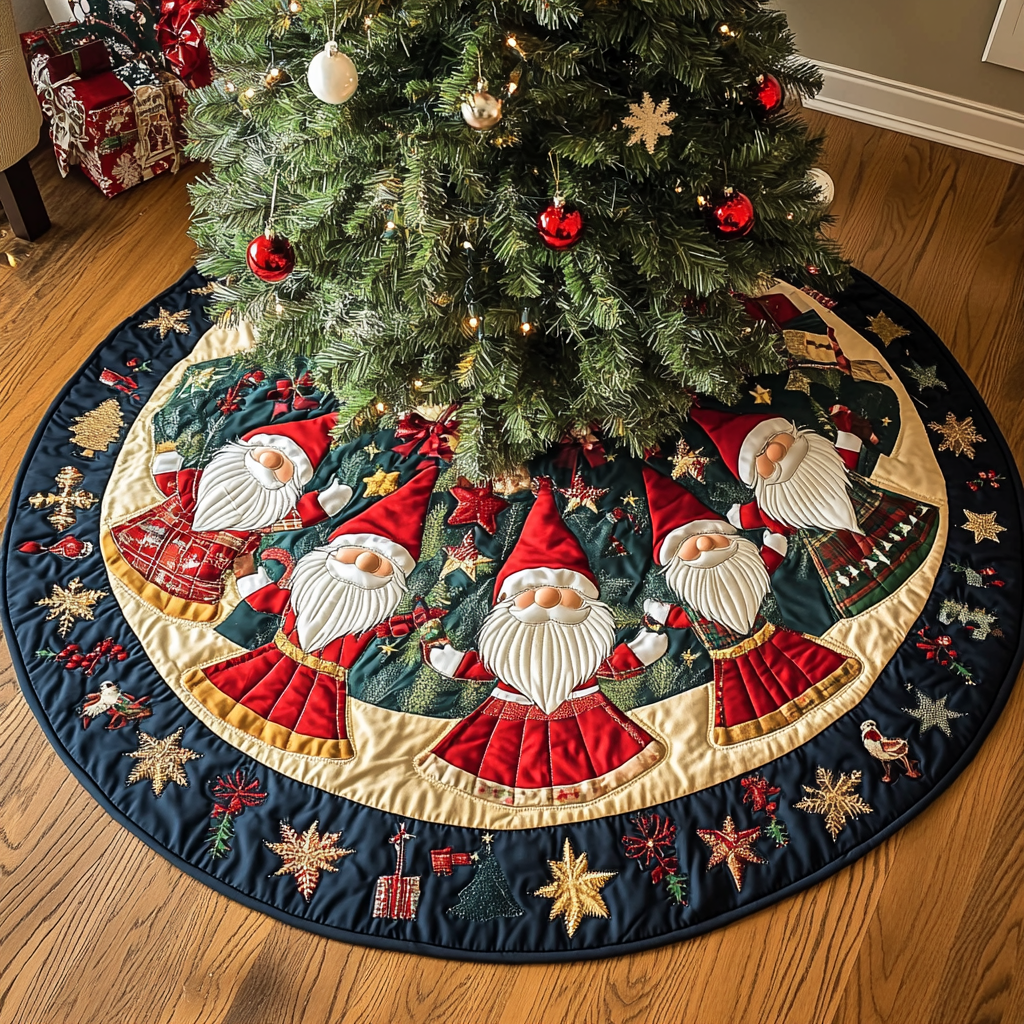 Frosty Fir Magic Christmas Quilted Tree Skirt NCU0DK1238