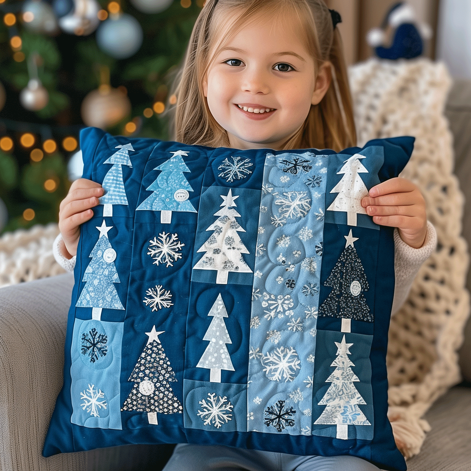 Frosty Forest Quilted Pillow Case NCU0TH1131