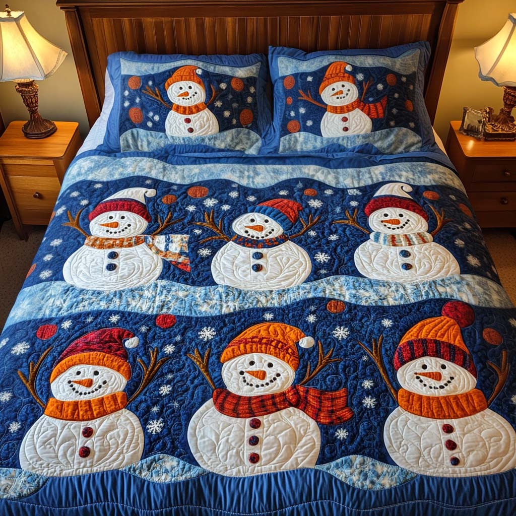 Frosty Friends 3-Piece Quilted Bedding Set NCU0NT1880