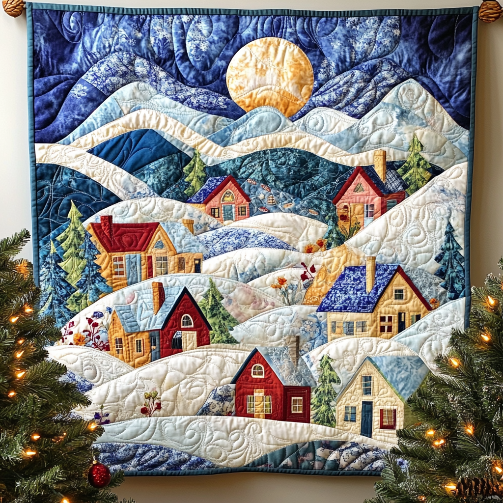 Frosty Moonrise Quilted Blanket NCU0VL815