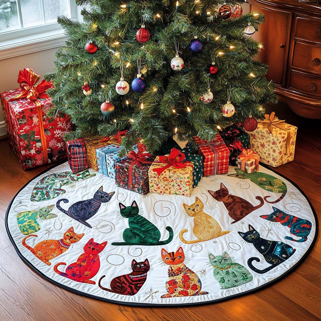 Furry Friend Christmas Quilted Tree Skirt NCU0NT1516