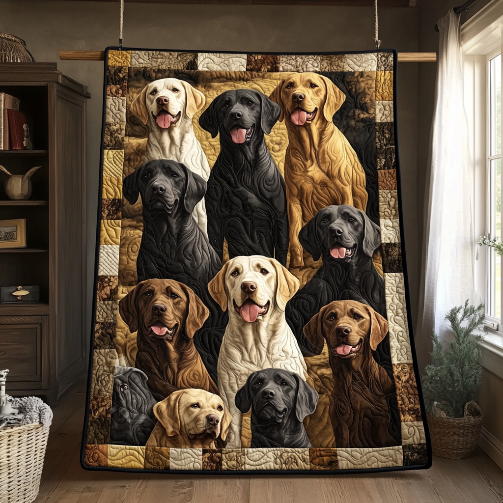 Furry Friend Labrador Quilted Blanket NCU0PD472