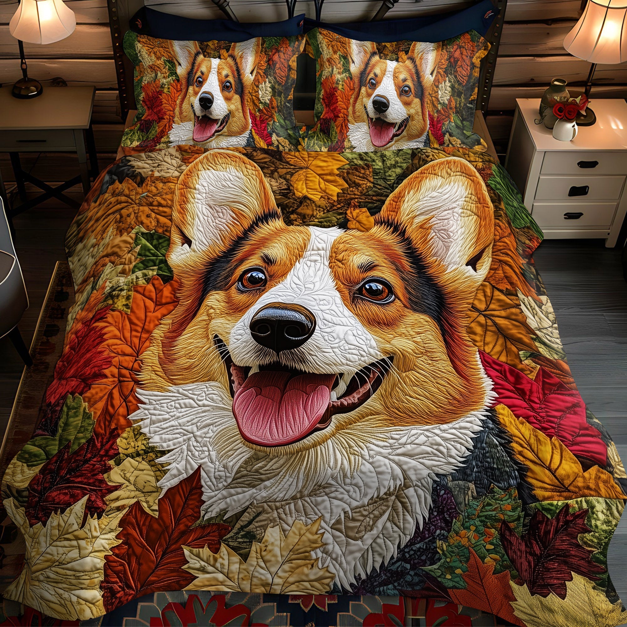 Furry Friends 3-Piece Quilted Bedding Set NCU0PT844