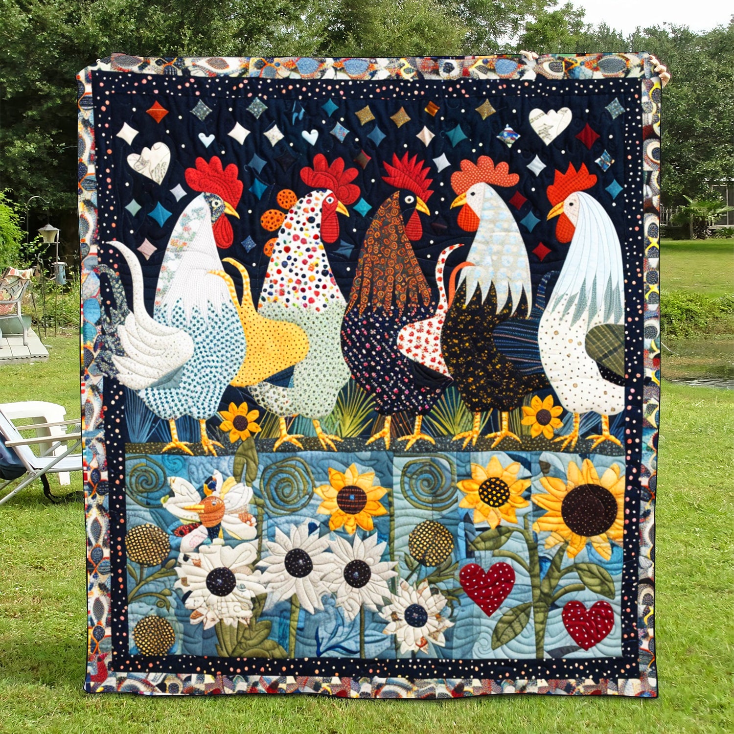 Garden Roost Quilted Blanket NCU0TH862