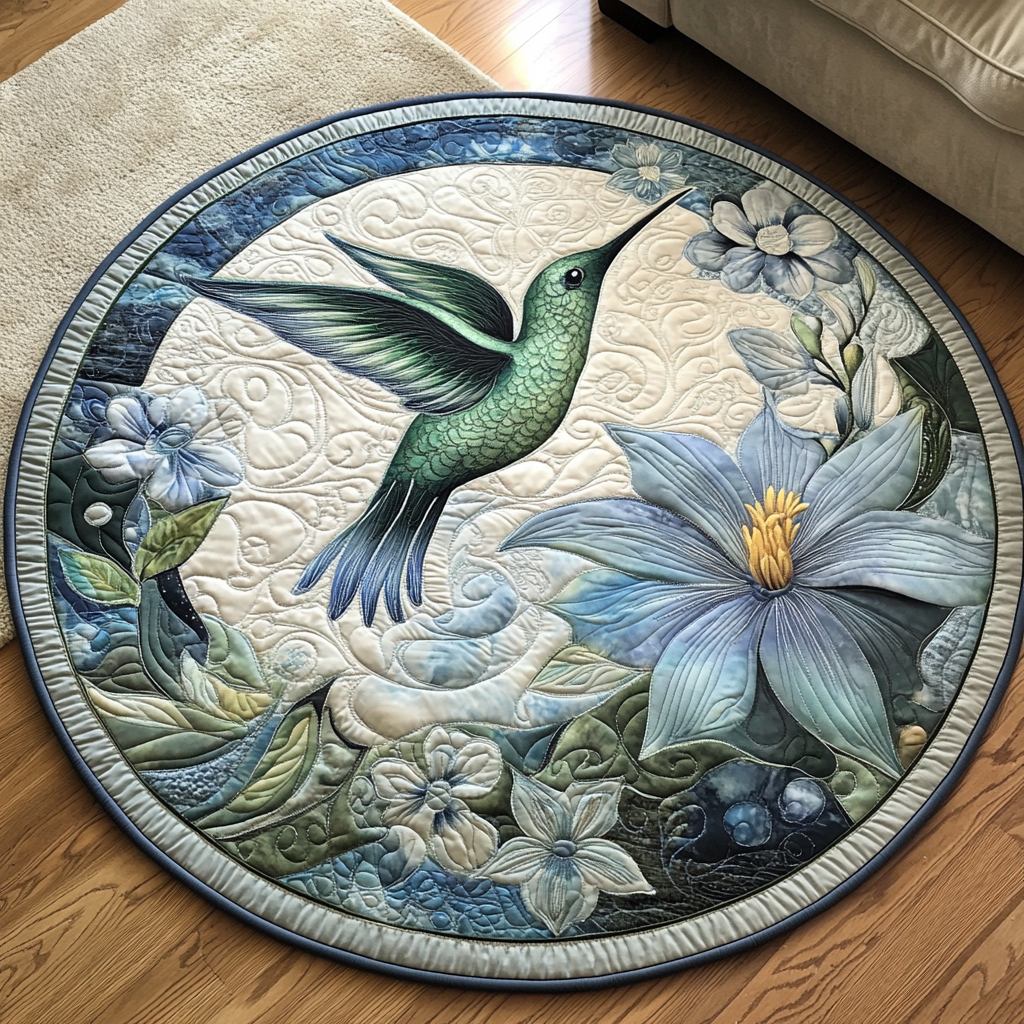 Garden Jewel Quilted Round Mat NCU0DK1163