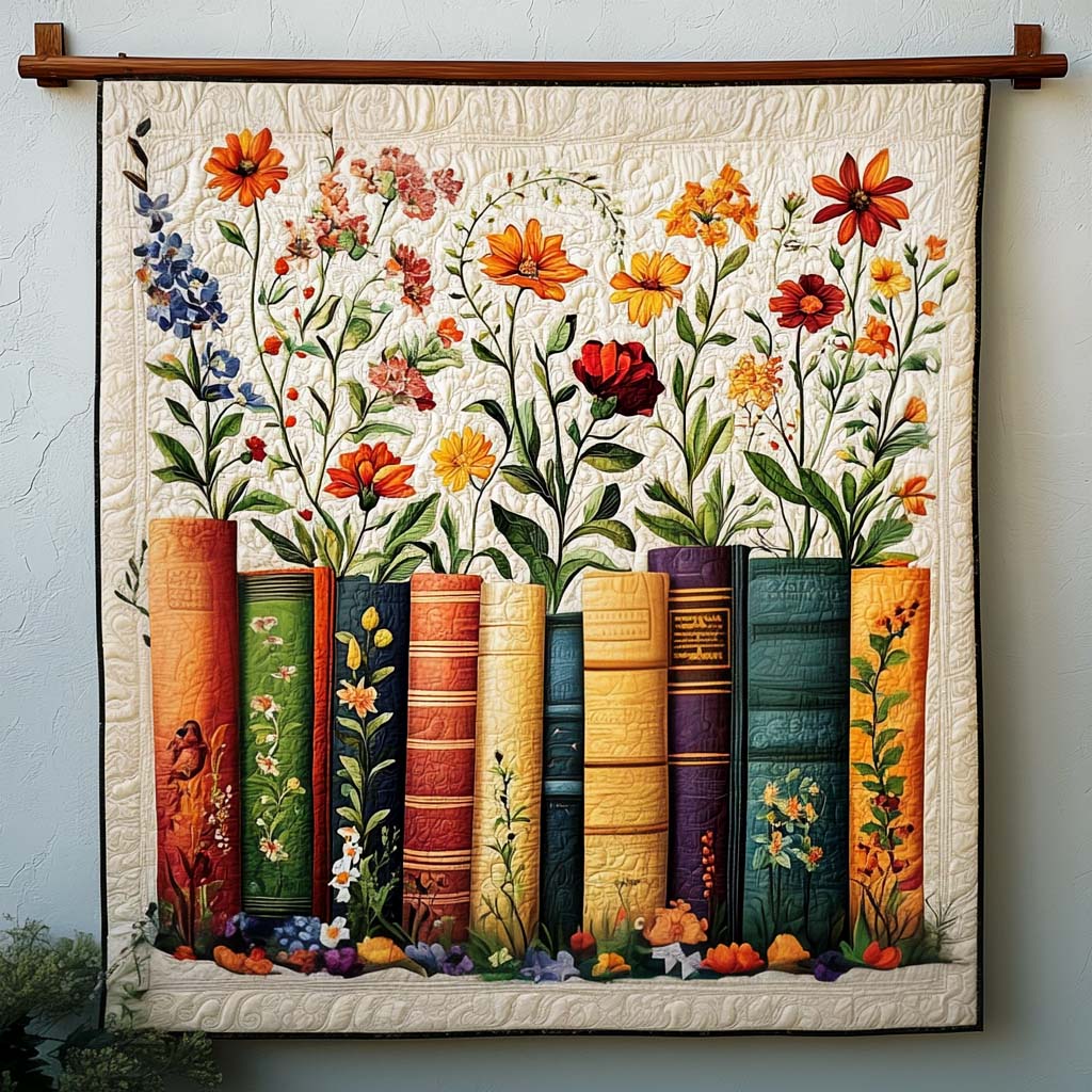 Garden Of Books Quilted Blanket NCU0NT907