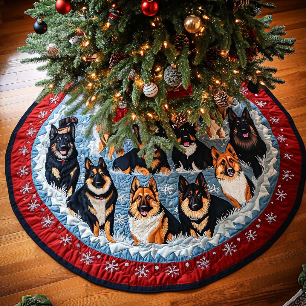 German Shepherd Elegance Christmas Quilted Tree Skirt NCU0NT1895