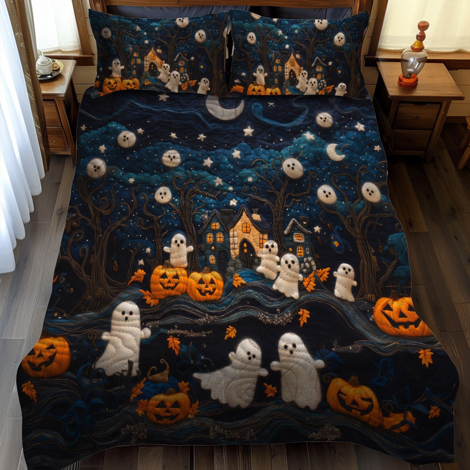 Ghostly Garden 3-Piece Quilted Bedding Set NCU0PT931