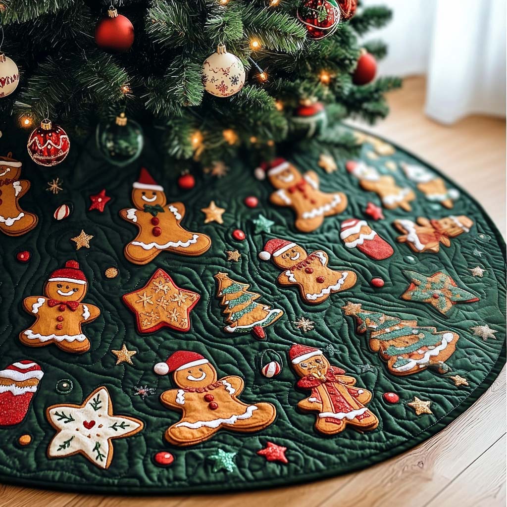 Ginger Delight Christmas Quilted Tree Skirt NCU0NT1300