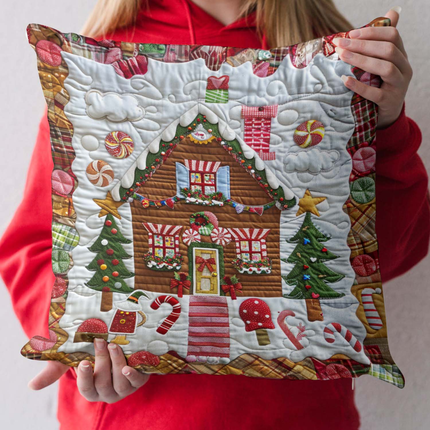 Gingerbread Delight Quilted Pillow Case NCU0NT858