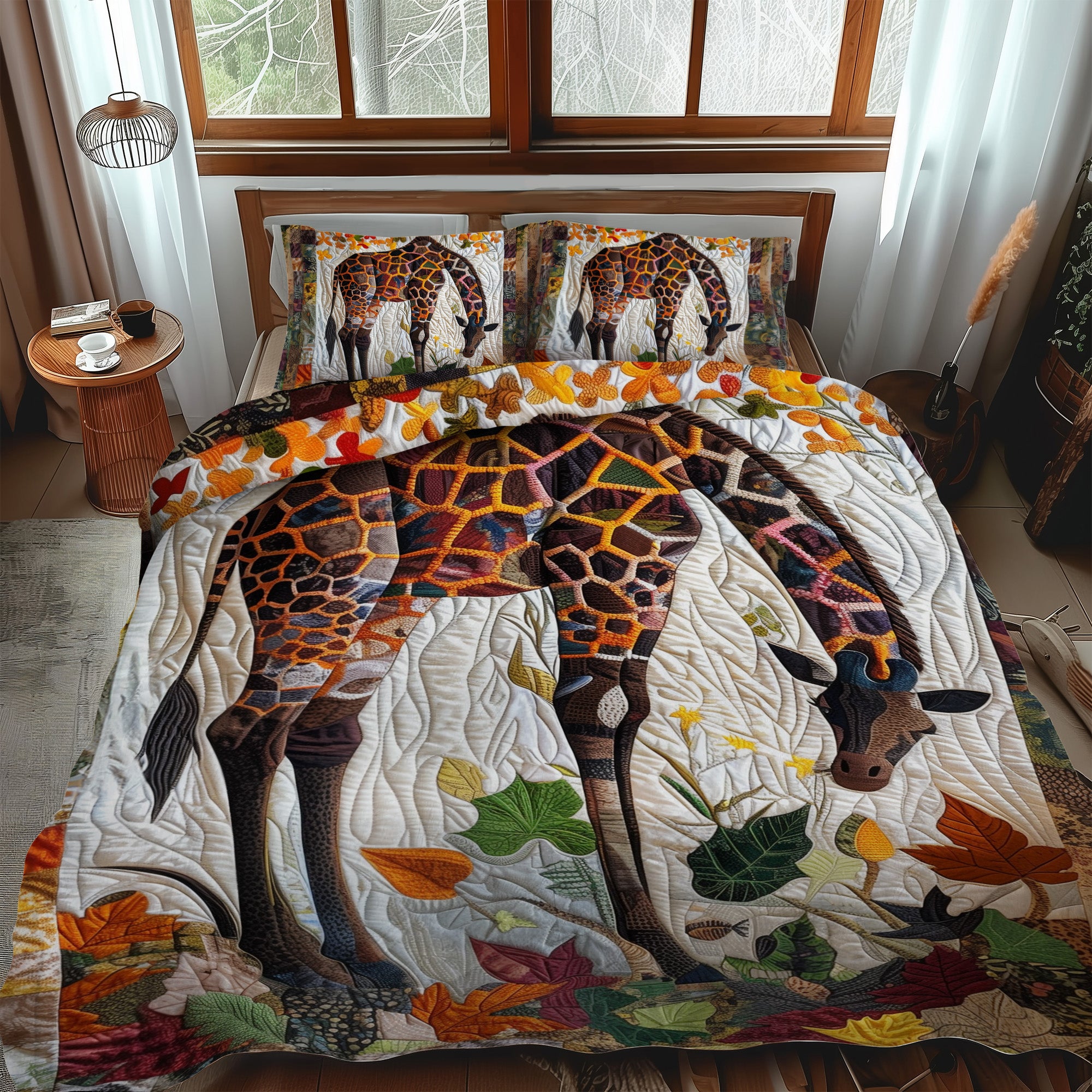 Giraffe Wilderness 3-Piece Quilted Bedding Set NCU0PT225