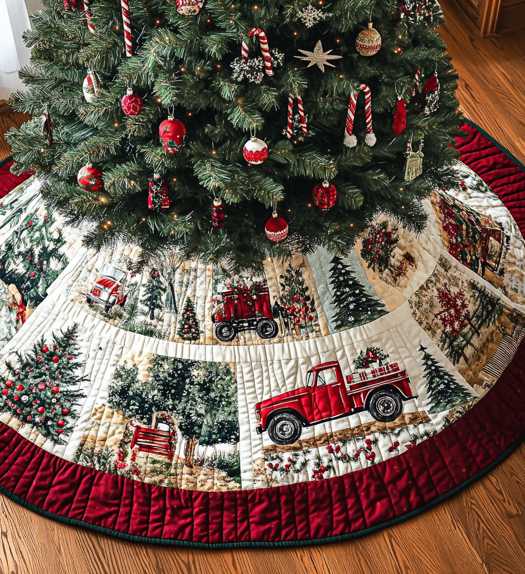 Glisten Grove Quilted Christmas Tree Skirt NCU0PT1026