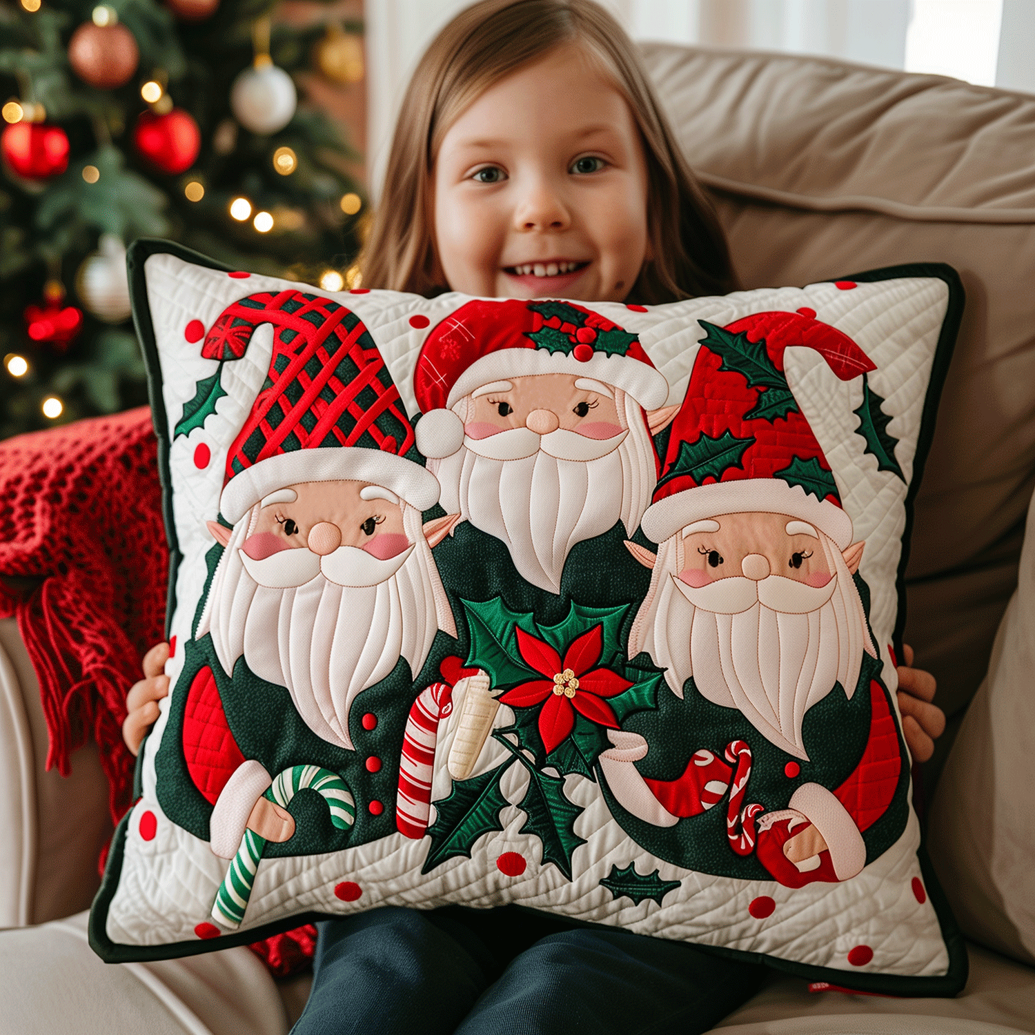 Gnome Holiday Magic Quilted Pillow Case NCU0TH1111