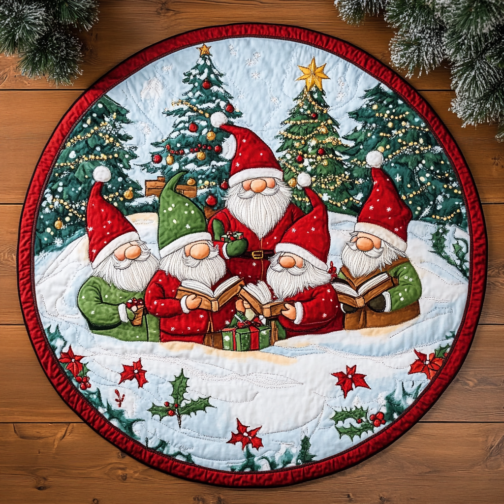 Gnome Sweet Gnome Quilted Round Mat NCU0DK1110