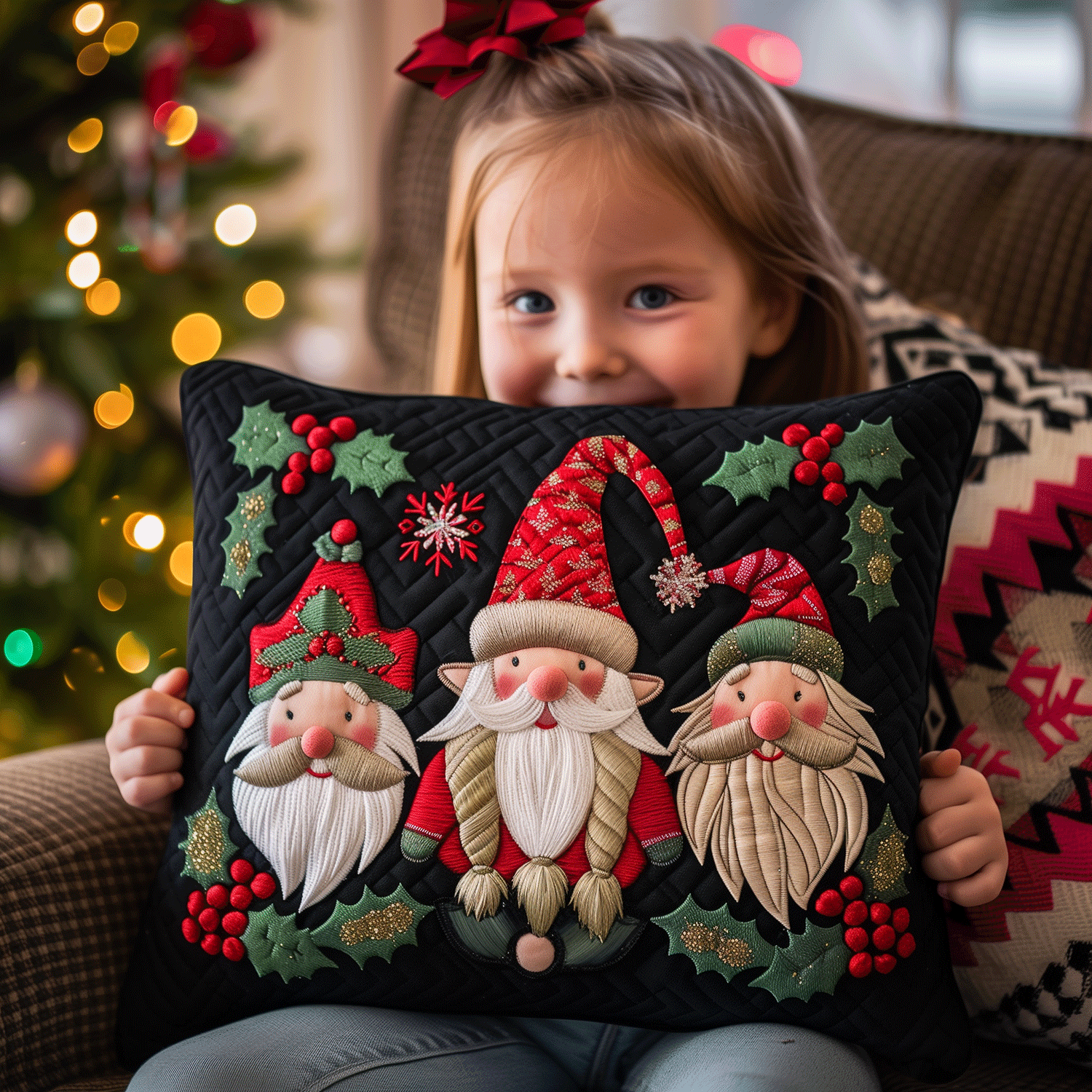 Gnome Yuletide Magic Quilted Pillow Case NCU0TH1123