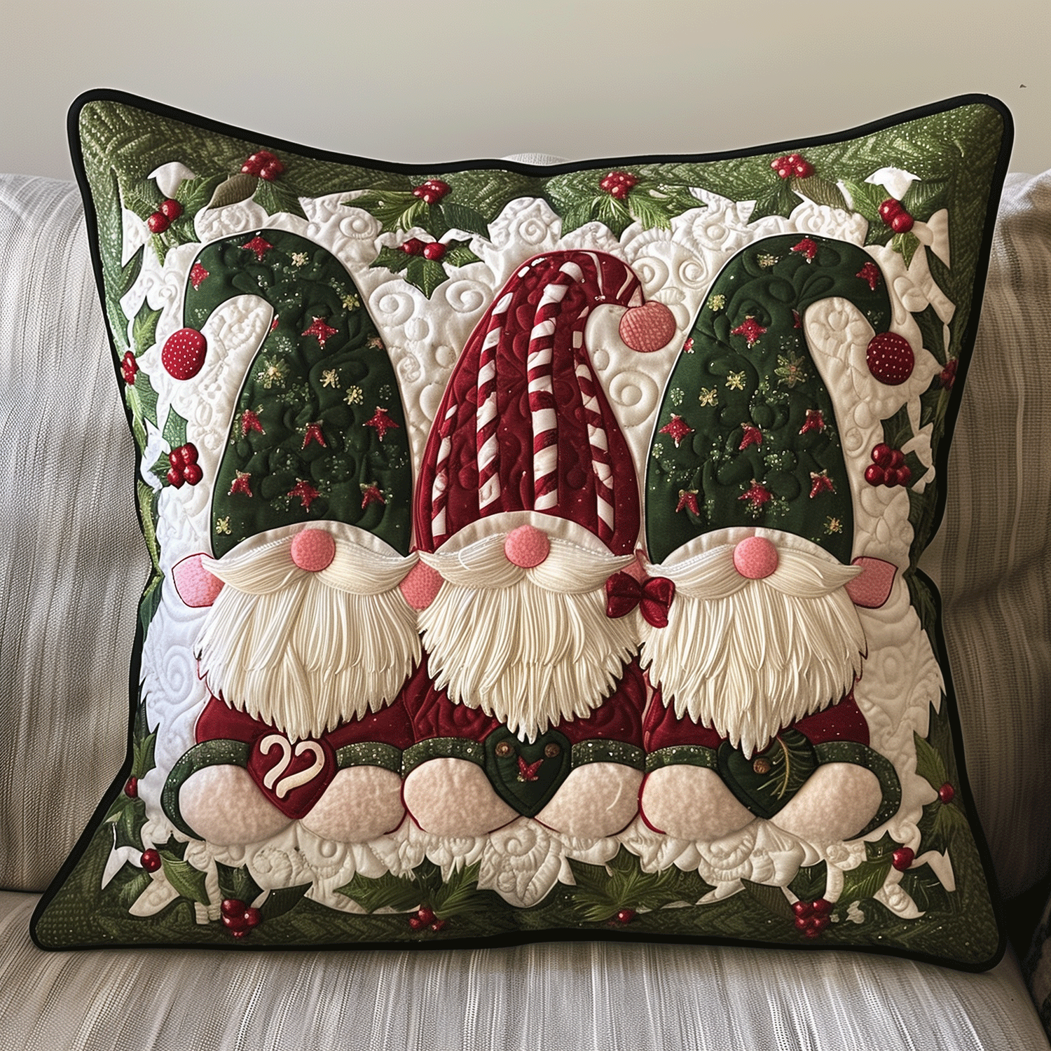 Gnome Yuletide Quilted Pillow Case NCU0TH1119