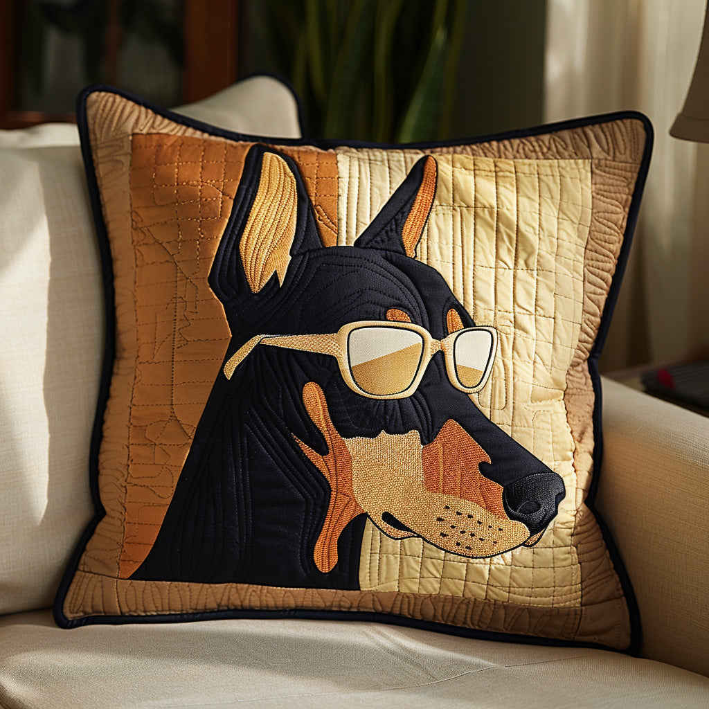 Golden Doberman Quilted Pillow Case NCU0PT294