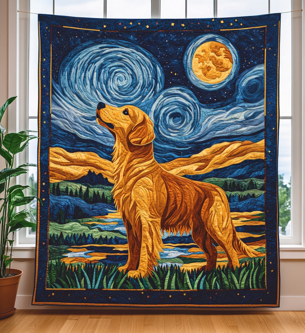 Golden Night Dreams Quilted Blanket NCU0PT353