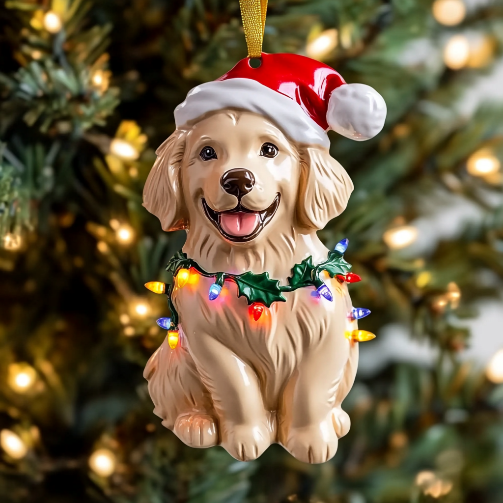 Golden Retriever Xmas Mica Ornament NCU0VL813