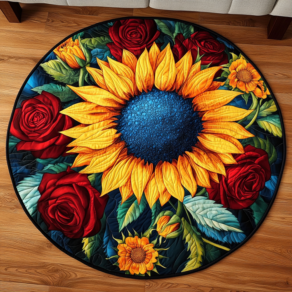 Golden Glory Quilted Round Mat NCU0DV1020